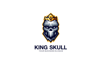 king skull vector template logo design