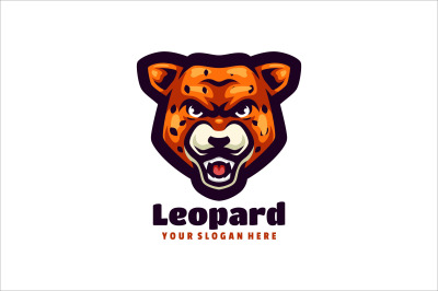 leopard face logo vector template logo design