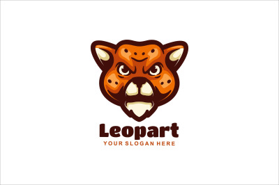 leopard face vector template logo design