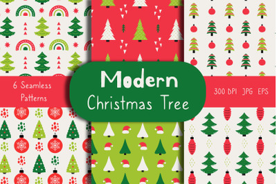 Modern Christmas Tree Seamless Patterns