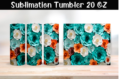 Paper roses Sublimation Tumbler Wrap 20 oz