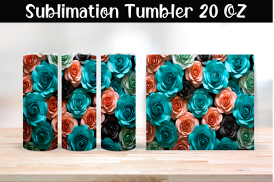 Paper roses Sublimation Tumbler Wrap 20 oz