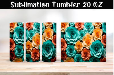 Paper roses Sublimation Tumbler Wrap 20 oz