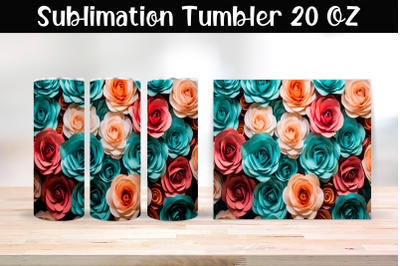 Paper roses Sublimation Tumbler Wrap 20 oz