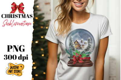 Christmas snow globe sublimation. Christmas house design