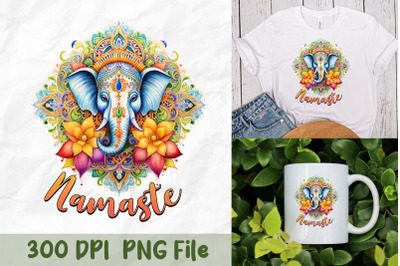 Namaste Elephant Yoga Art