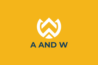 letter a and w logo vector template logo design