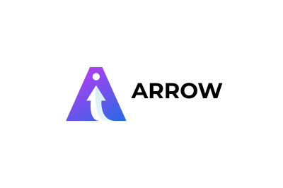 letter a arrow vector template logo design