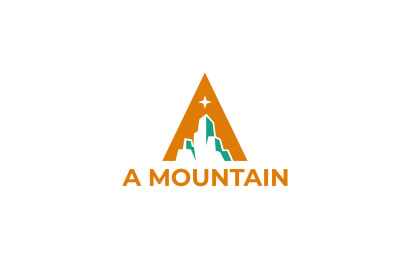 letter a mountain vector template logo design