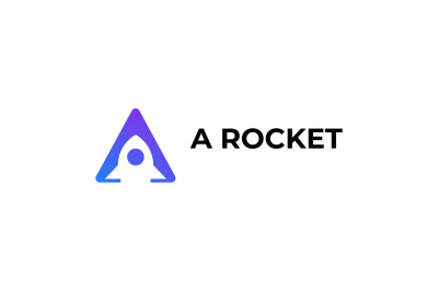 letter a rocket vector template logo design