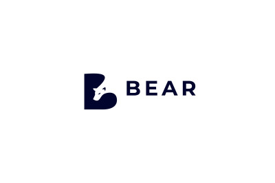 letter b bear vector template logo design