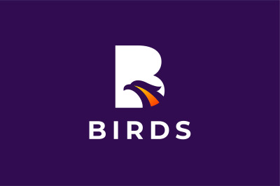 letter b bird vector template logo design