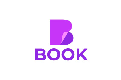 letter b book page vector template logo design