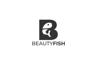 letter b fish vector template logo design