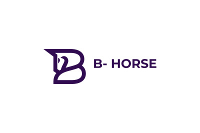 letter b horse vector template logo design