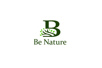 letter b nature logo vector template logo design