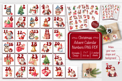 Christmas Advent numbers Christmas Advent calendar numbers Countdown t
