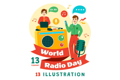 13 World Radio Day Illustration