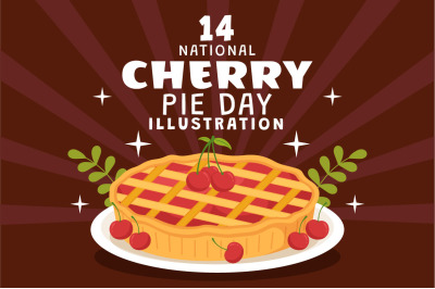 14 National Cherry Pie Day Illustration