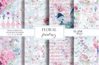 Abstract Floral Digital Paper