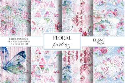 Abstract Floral Digital Paper