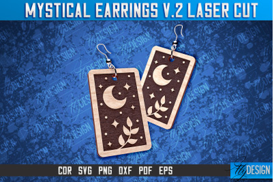 Mystical Earrings Laser Cut SVG | Accessories Laser Cut SVG Design v.2