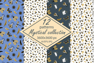Mystical collection - paper/seamless patterns