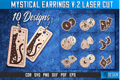 Mystical Earrings Laser Cut SVG | Accessories Laser Cut SVG Design v.2