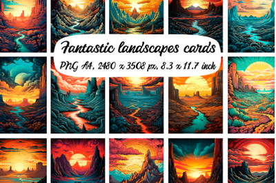 20 Fantastic landscapes posters\cards