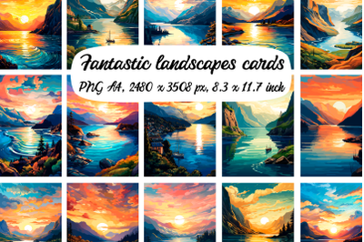 20 Fantastic landscapes posters\cards