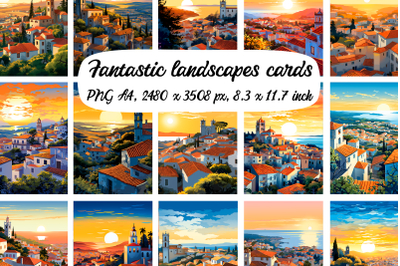 20 Cityscapes posters\cards