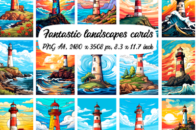 20 Lighthouse posters\cards