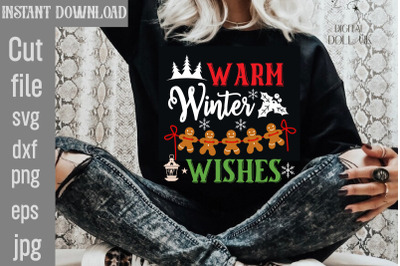 Warm Winter Wishes SVG cut file,Christmas SVG Design, Christmas Tree B