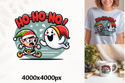 Ho Ho No! Festive Ghost PNG