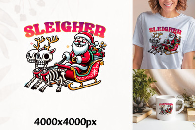 Sleigher Skeleton Ride PNG