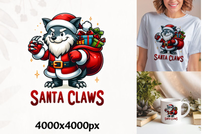 Santa Claws Fun Illustration