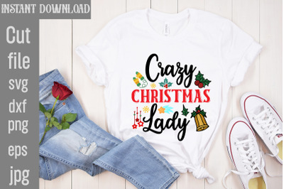 Crazy Christmas Lady SVG cut file&2C;Christmas SVG Design&2C; Christmas Tree