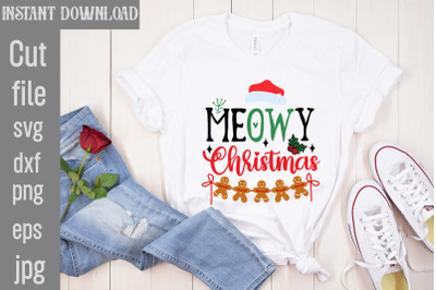 Meowy Christmas SVG cut file,Christmas SVG Design, Christmas Tree Bund