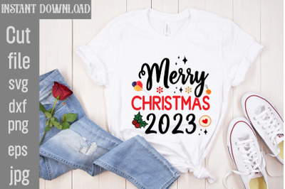 Merry Christmas 2023 SVG cut file&2C;Christmas SVG Design&2C; Christmas Tree