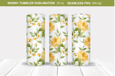 Watercolor roses Tumbler Wrap | Floral Tumbler Sublimation