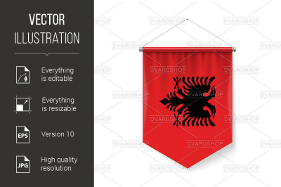 Pennant Flag Icon of Albania