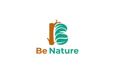 letter b tree nature vector template logo design