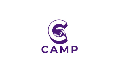 letter c camp vector template logo design