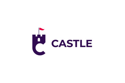 letter c castle vector template logo design