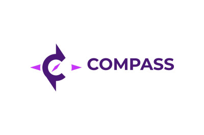 letter c compass vector template logo design