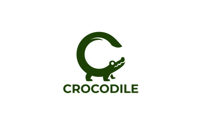 letter c crocodile vector template logo design