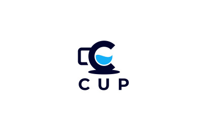 letter c cup vector template logo design