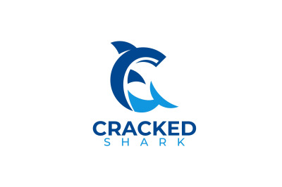 letter c shark vector template logo design