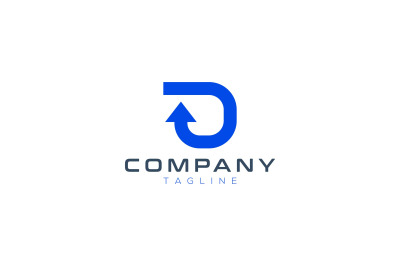 letter d arrow vector template logo design
