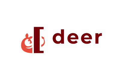 letter d deer logo vector template logo design
